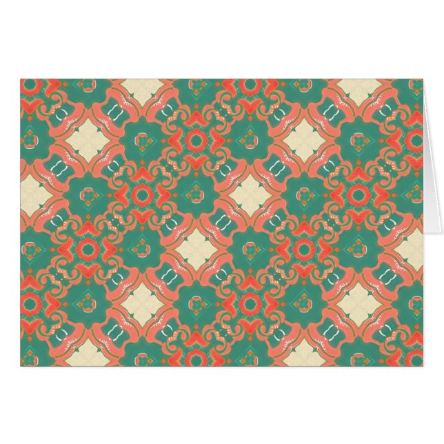 El melocotón coralino de las azules turquesas (Anverso (Horizontal))