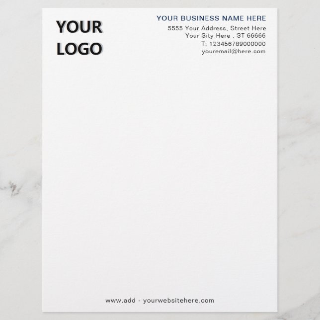 El membrete de su empresa comercial con logotipo (Anverso)
