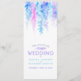 El menú azul en cascada de la acuarela de arte flo