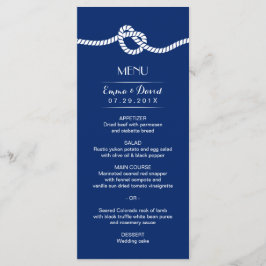 El menú Boda Náutico Navy Blue Tying