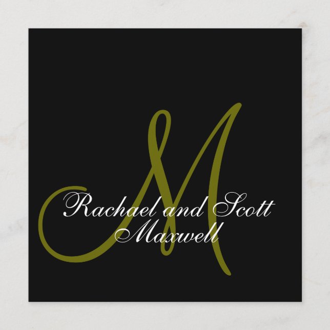 El menú de la boda carda el cuadrado del monograma (Anverso)