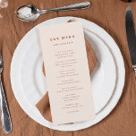 El menú de la cena del Boda Terracotta Boho<br><div class="desc">El menú de la cena de Terracotta Boho Boda Nuestro menú,  Minimalistas tarjetas de menú Boda | Menú moderno,  menú Boda para la cena,  menú rústico Boda para la cena y bebidas,  caligrafía sencilla Boda rústico menús Bodas,  menú rústico Boda,  menú Boda</div>