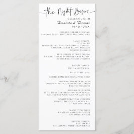 El menú de la noche antes de la cena plana 4 x 9"