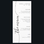 El menú Guión vertical Elegante Menú Boda<br><div class="desc">Menú boda minimalista único diseñado con un guión elegante de caligrafía vertical que añade un toque de sofisticación y clase,  lo que lo convierte en una elección perfecta para cualquier tema boda.</div>