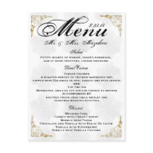 El menú subió oro de la cena de boda le agradece