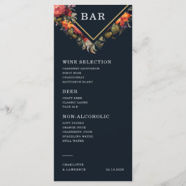 El menú tiene un estilo floral vintage precioso