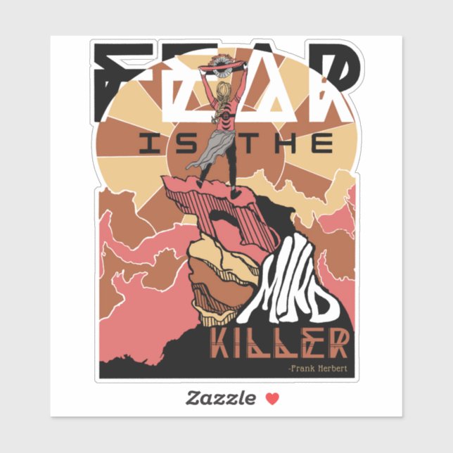 El miedo es el Pegatina asesino de la mente (Hoja)