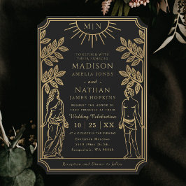 El místico Boda de la tarjeta Tarot de oro negro p