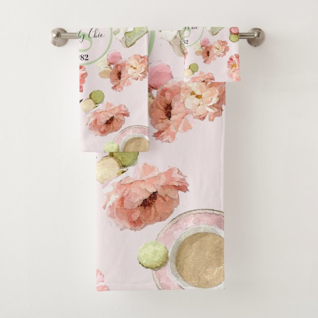 El moderno Shabby Chic Peonies y Macarons Set (In situ)