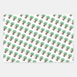 El mono come banana envolviendo papel plano