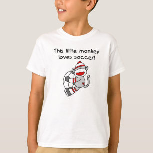 El mono del calcetín ama las camisetas y los