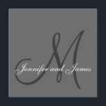 El monograma elegante de las invitaciones de la<br><div class="desc">Diseño elegante de la invitación de la boda del monograma de Elke Clarke ©2008. Personalizar con su monograma, nombres y colores del boda. Añada toda su información del boda en la parte de atrás de la tarjeta usando los avisos fáciles de utilizar del menú de Zazzle. Ninguna tarjeta de RSVP...</div>