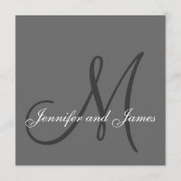 El monograma elegante de las invitaciones de la