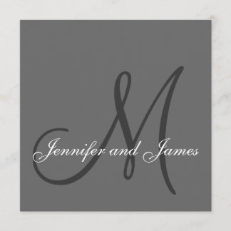 El monograma elegante de las invitaciones de la