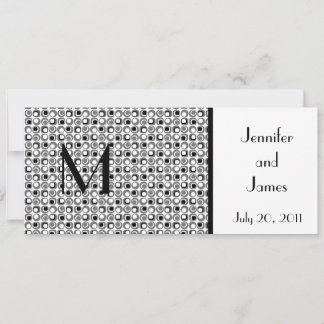 El monograma retro de la invitación de la boda