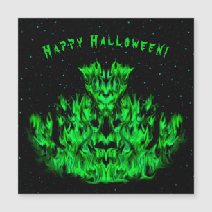 El monstruo de la llama verde en el cielo estrella