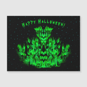 El monstruo de la llama verde en el cielo estrella