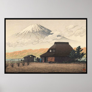 El monte Fuji del arte del hanga de la espinilla