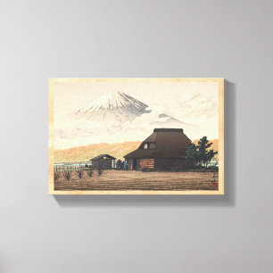 El monte Fuji del arte del hanga de la espinilla