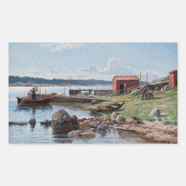 El "Motif from Jutholmen" de Abrahamsson pegatinas (Anverso)