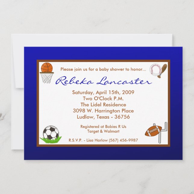 el muchacho azul 5x7 se divierte la invitación de (Anverso)