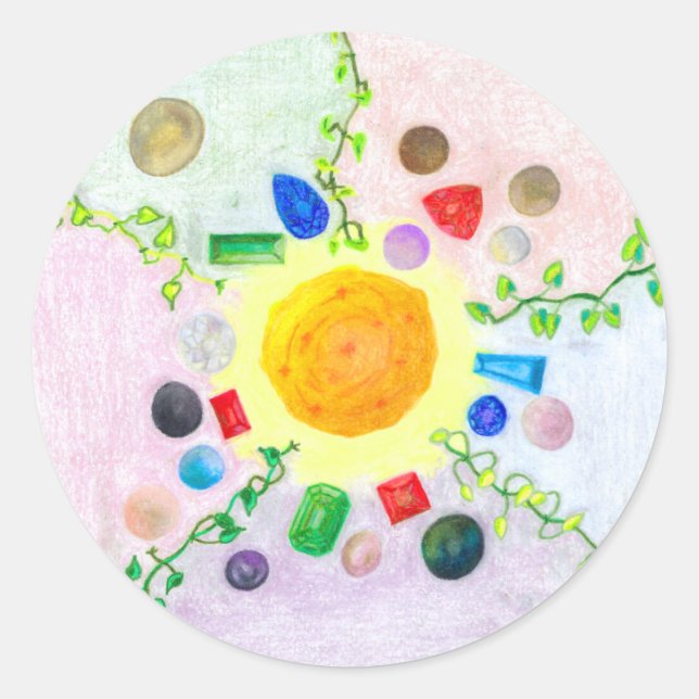 El mundo dentro de los Pegatinas de Gemas y Perlas (Anverso)