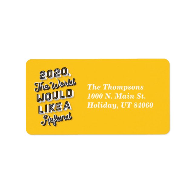 El Mundo Desearía Una Etiqueta De Dirección De Ree (Frente)