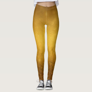 El mundo dorado de las leggings modernas brillante