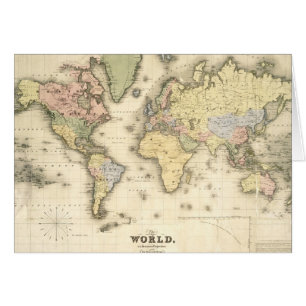 El mundo en la proyección de Mercator el 1840