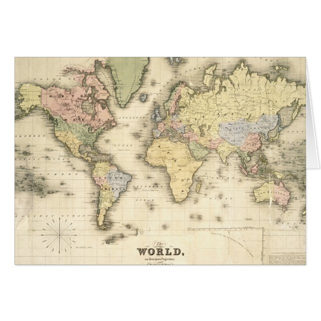 El mundo en la proyección de Mercator el | 1840 (Anverso (Horizontal))