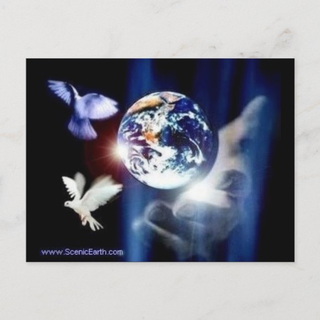 El mundo entero en sus manos, tarjeta postal (Anverso)