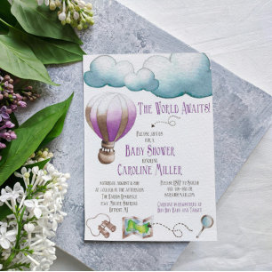 ¡El Mundo Espera! Invitación de Baby Shower