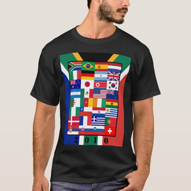 El mundo señala la camiseta oscura básica del (Anverso)