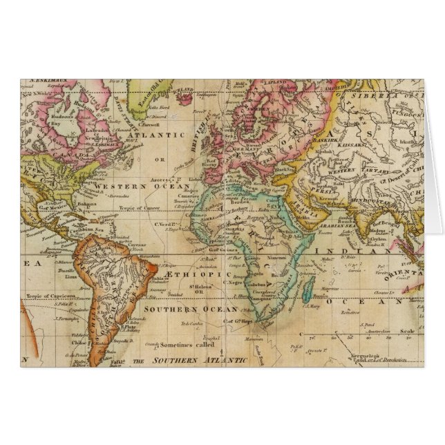 El mundo sobre la proyección de Mercator (Anverso (Horizontal))