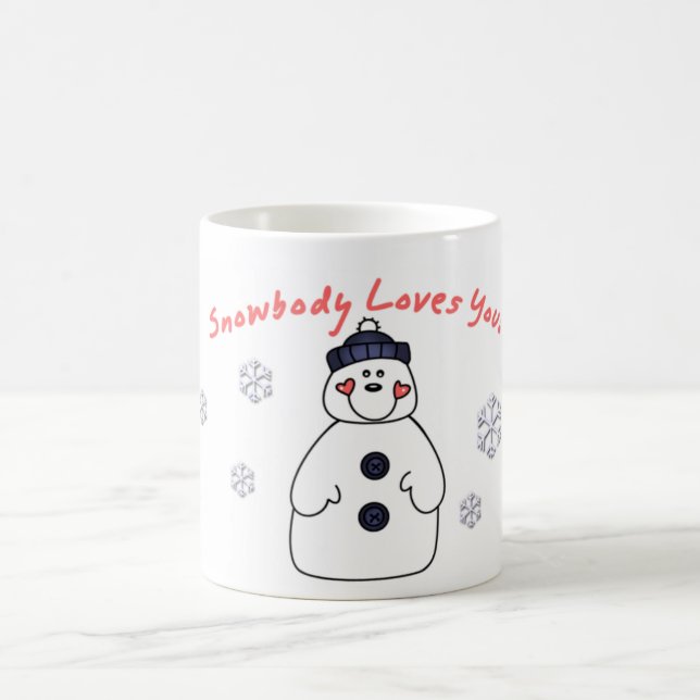 El muñeco de nieve te ama a la taza de vacaciones (Centro)