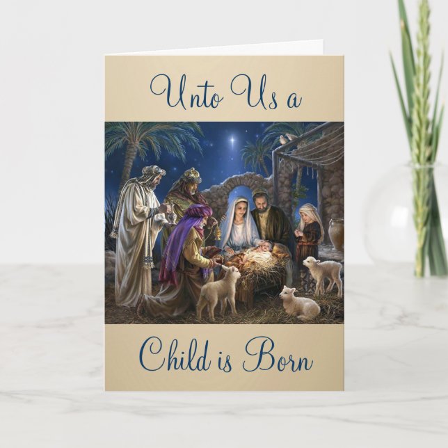 El nacimiento de Jesús Navidad Felicitaciones (Anverso)