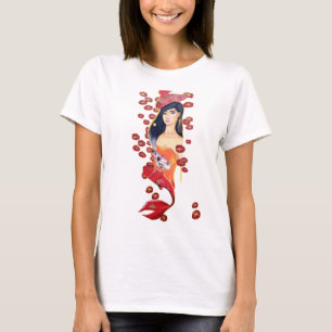 El nadar en camiseta roja