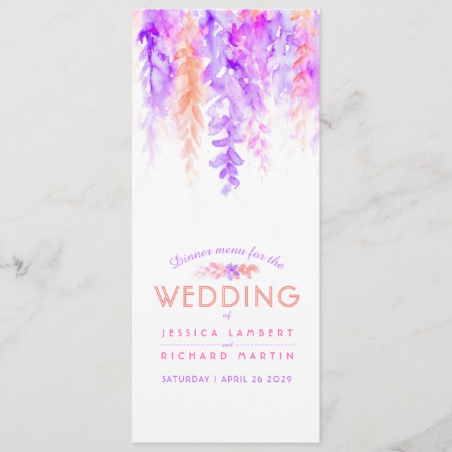 El naranja del menú en cascada de acuarela de arte (Anverso)