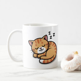 El Naranja durmiente lindo Tabby Cat Mug - Copa de