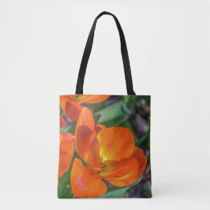 El naranja florece la bolsa de asas