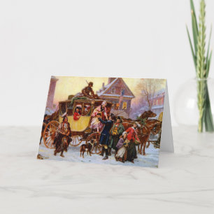 El navidad entrena, tarjeta de Navidad clásica del