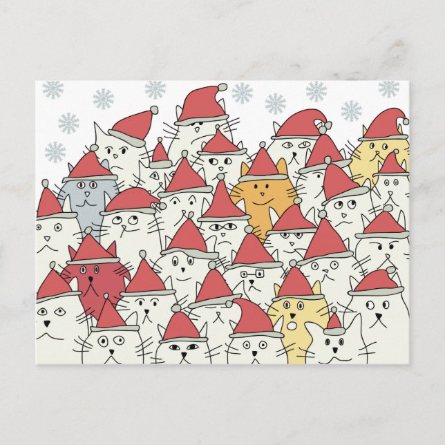 El navidad modela con muchos gatos divertidos (Anverso)