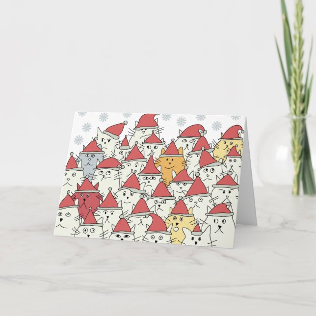 El navidad modela con muchos gatos divertidos (Anverso)