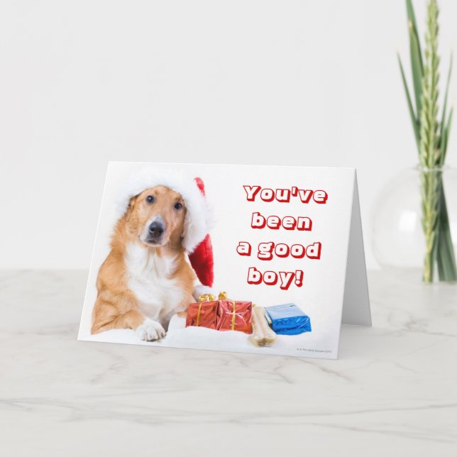 El navidad persigue con la asta y los regalos (Anverso)