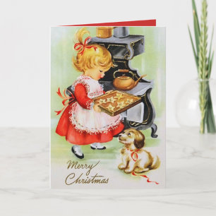 El navidad retro del vintage que cuece al chica