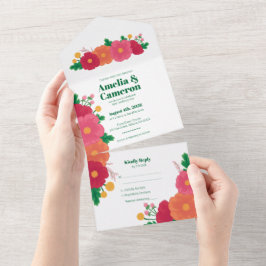 El Negrita Florece Todo En Una Invitación De Boda