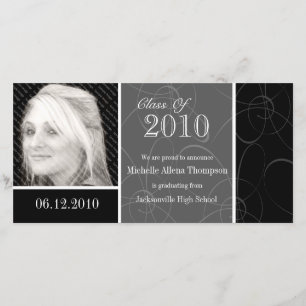 El negro clásico enrrollado remolina tarjeta de la