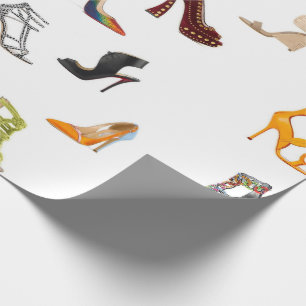 El negro de zapatos rojo bombea el papel de