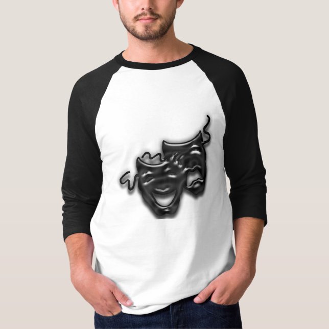 El negro grande enmascara la camiseta del raglán (Anverso)