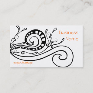 El negro remolinó tarjeta de visita del diseño del